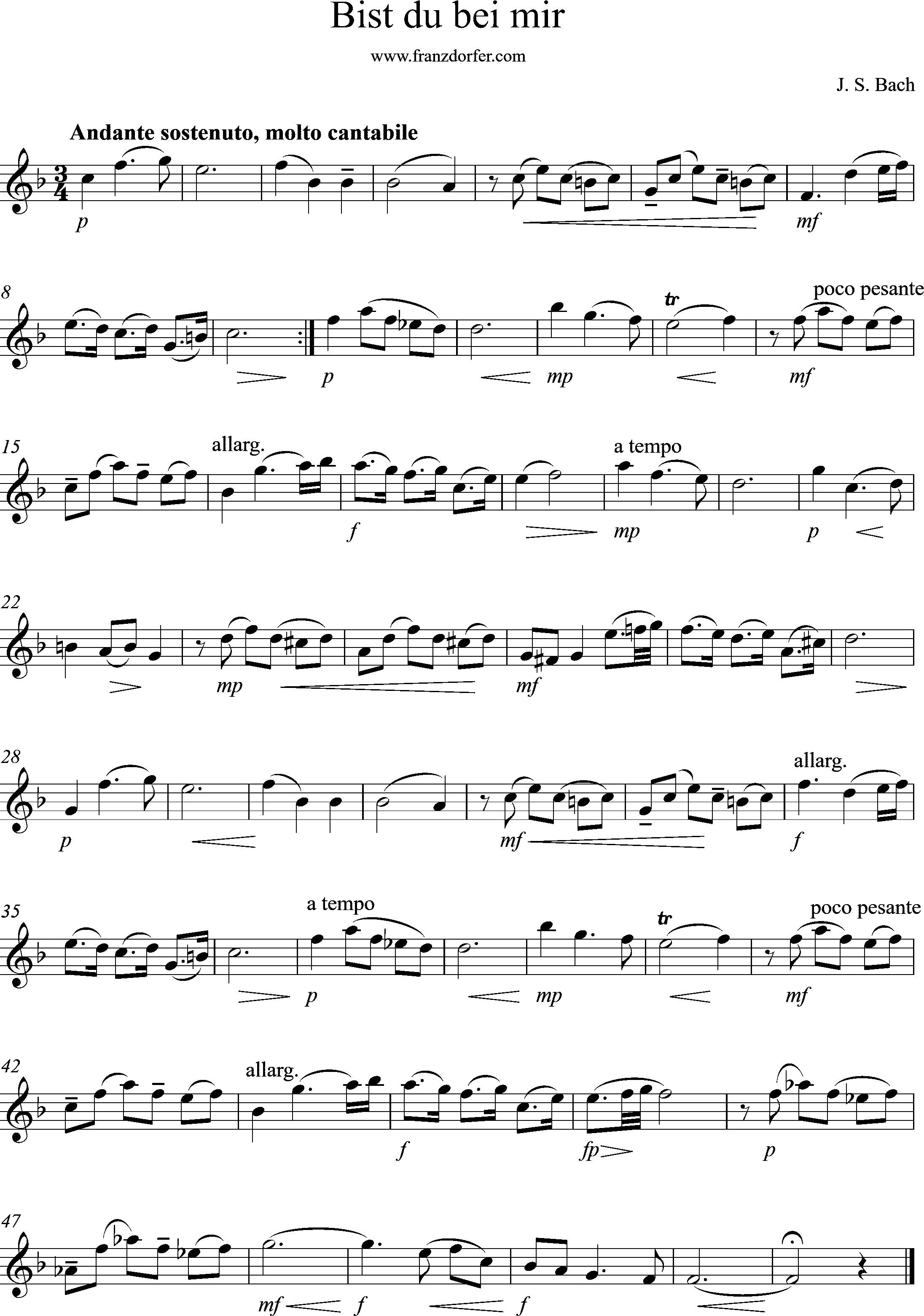 sheetmusic BWV508, Bach